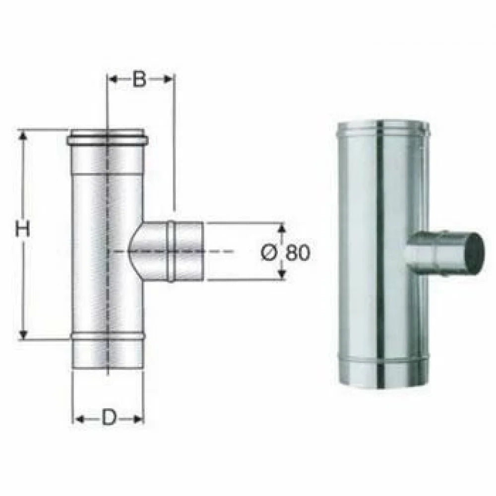 Inox mono parete aisi 316 raccor do a t 90 rid.a 80 d.180 b08xbmd