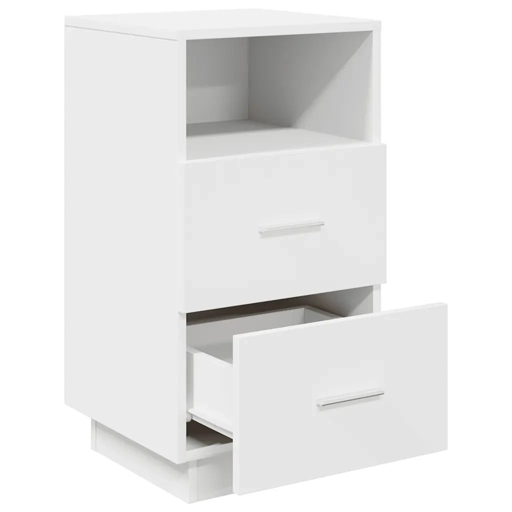 Comodino con 2 Cassetti Bianco 36x36x68 cm 858578
