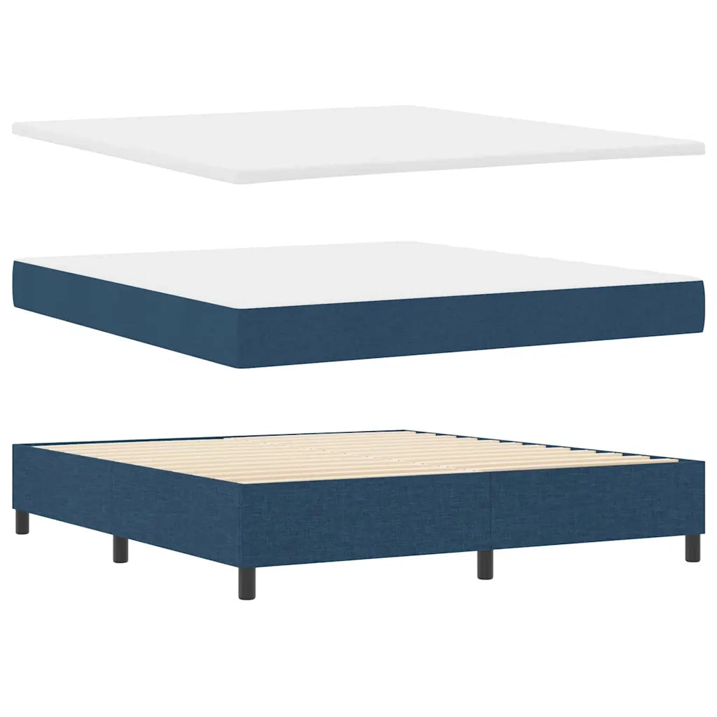 Letto a Sorgente LED con materasso Blu 180 x 200 cm Tessuto