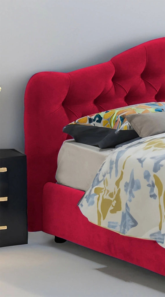 Letto Matrimoniale Alfer, Letto Matrimoniale Materasso Incluso Made in Italy, Rosso