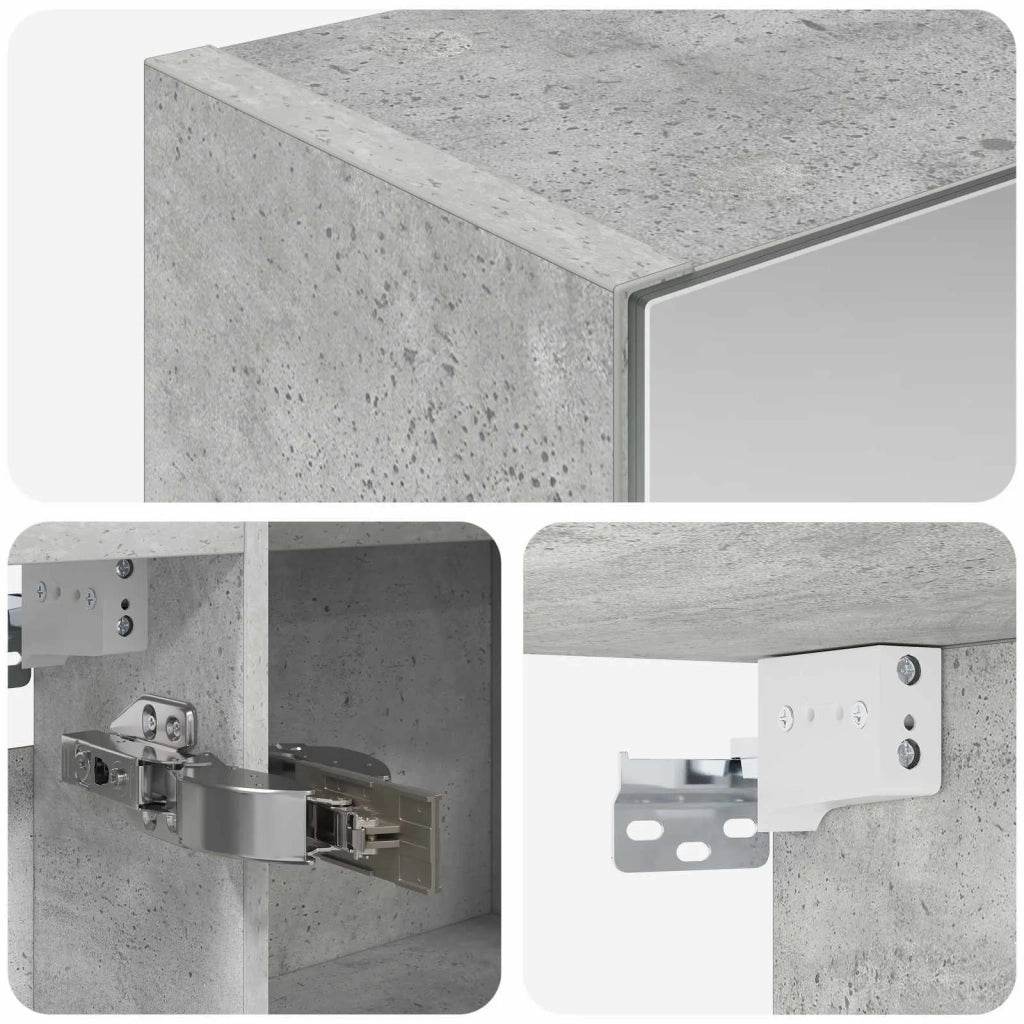 Mobiletto per specchio da bagno Grigio Cemento 889122