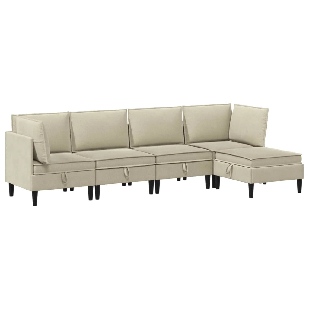 Set di mobili per il soggiorno 5 pcs Sabbia Tessuto 3413791