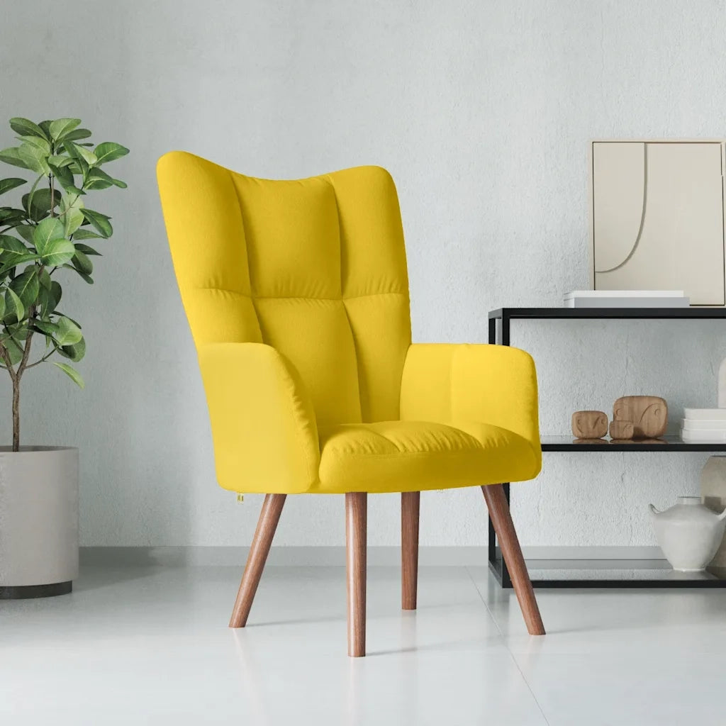 Sedia Relax Giallo Senape in Velluto 328058