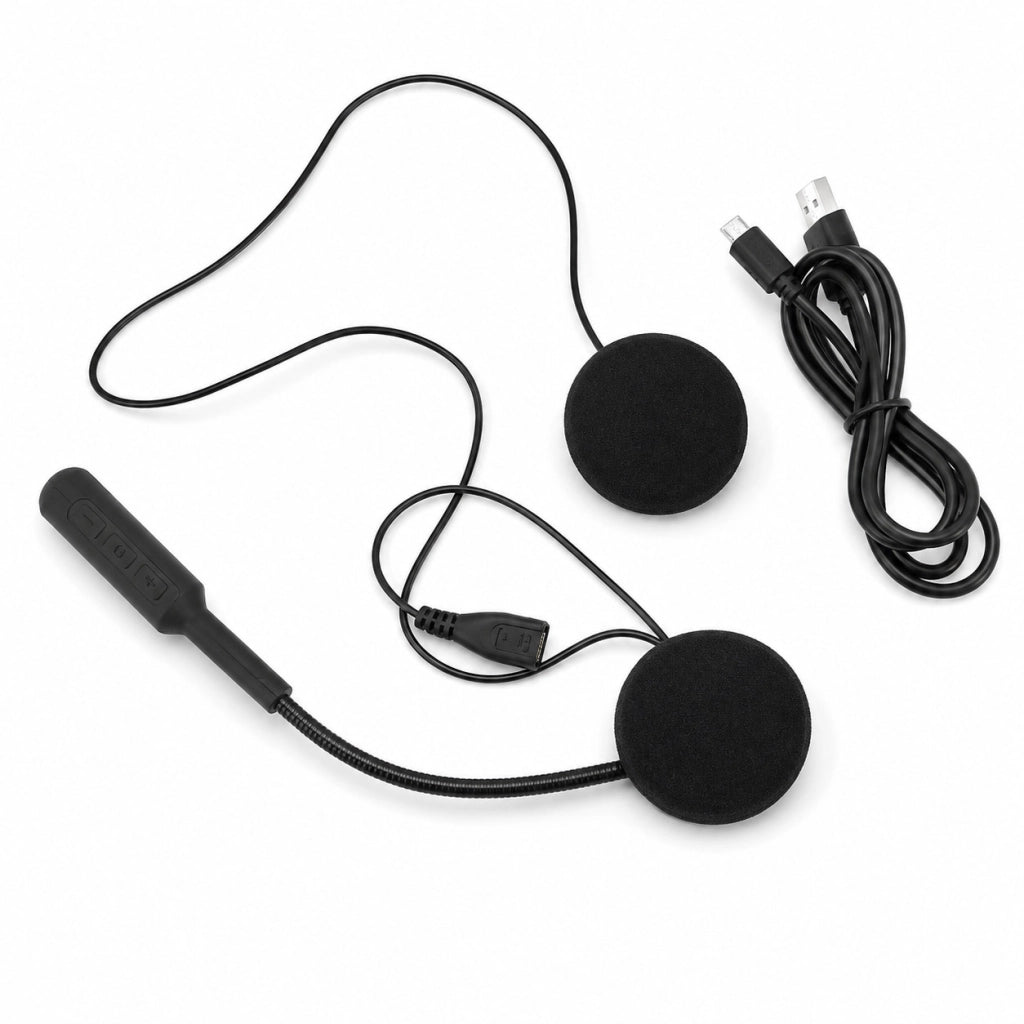 HEADSET MICROFONO AURICOLARE BLUETOOTH IMPERMEABILE PER CASCO MOTO SCOOTER MP3