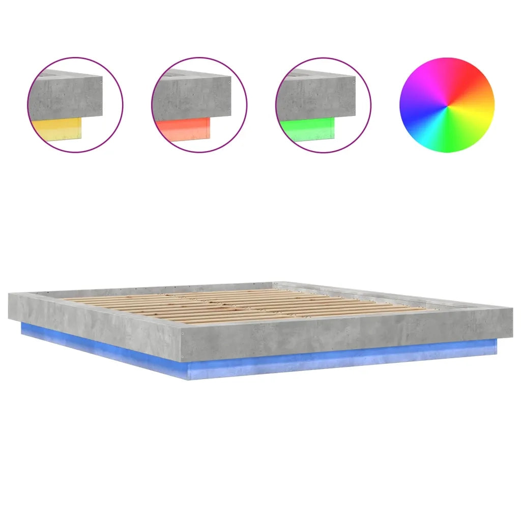 Giroletto Luci LED Grigio Cemento 150x200 cm Legno Multistrato 3281094