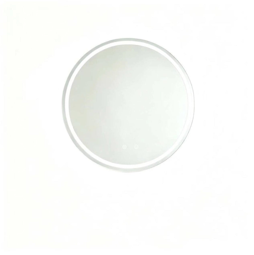 Specchio bagno rotondo 60×60 cm con illuminazione dimmerabile e antiappannamento, 3 tonalità di luce regolabili, montaggio a parete
