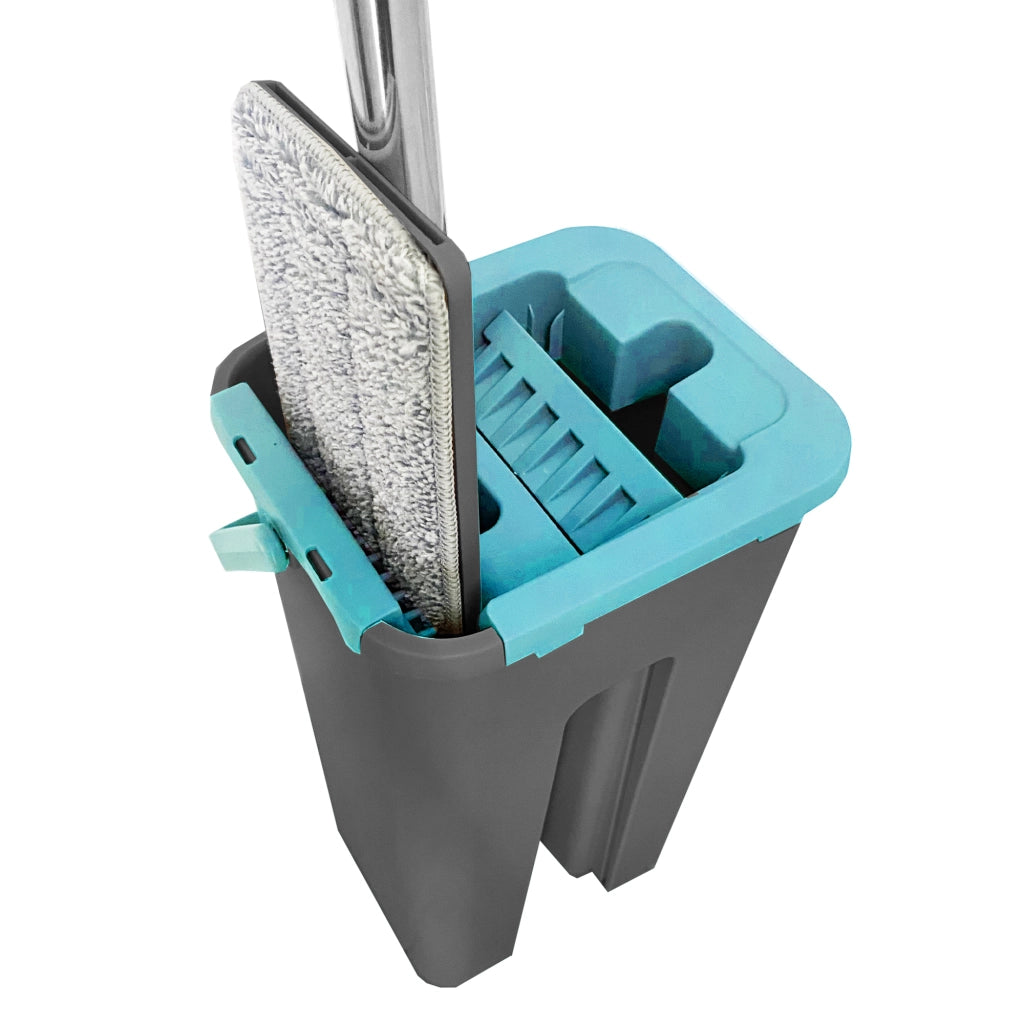 Panno extra piatto con secchio strizzatore Blu