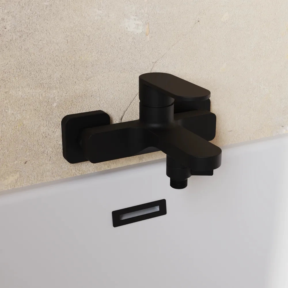 Set miscelatori lavabo 16cm bidet miscelatore esterno vasca nero opaco | Margot