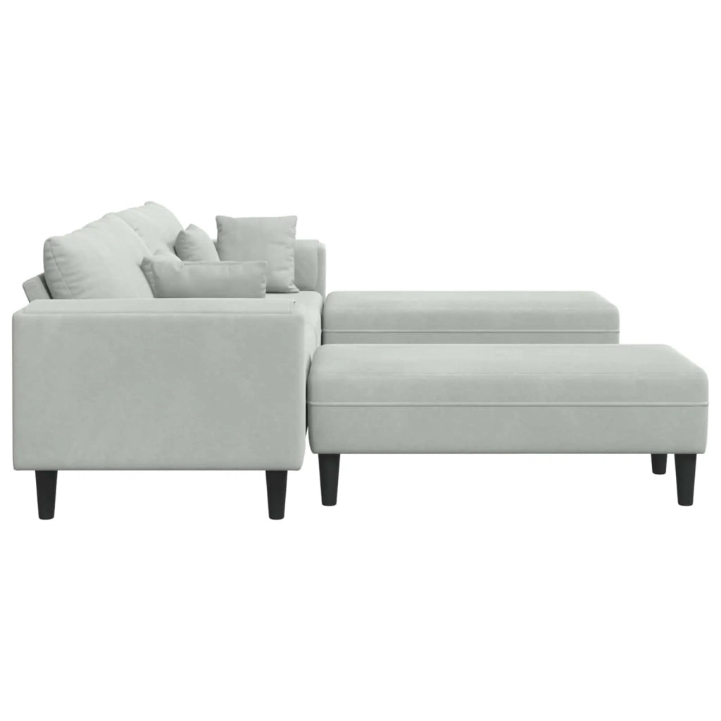 Divano 3 pcs Grigio chiaro 250 x 188 x 76 cm Velluto 3335172