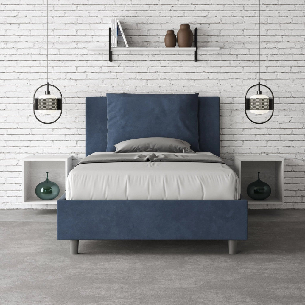 Letto 1 Piazza e Mezzo 120x190 cm con Rete Antea Blu