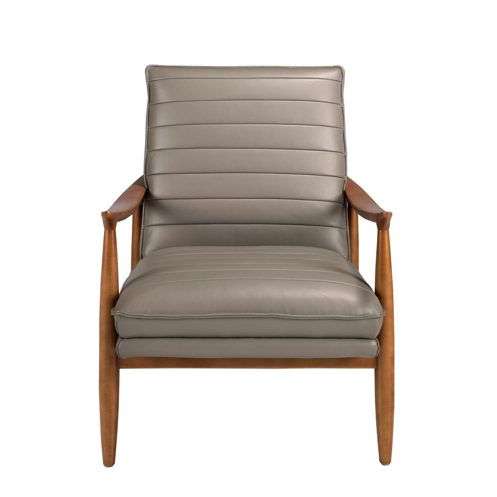 Poltrona in pelle grigio scuro