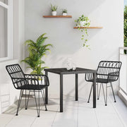 Set da Pranzo per Giardino 3 pz Nero 3379184
