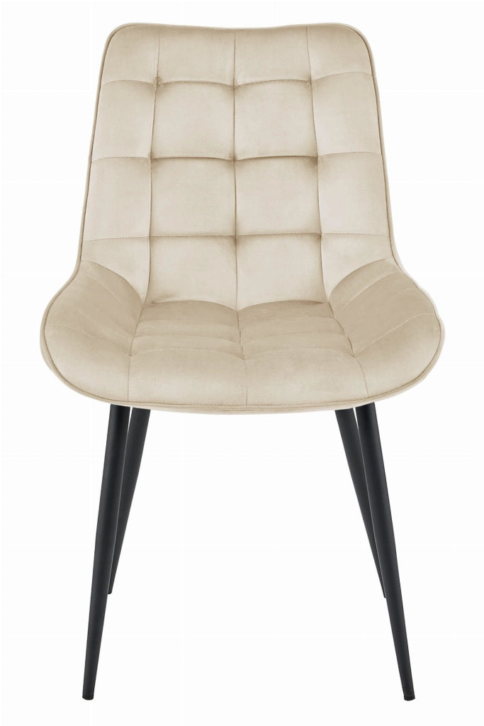 Sedia VALORA BERA - Velluto beige con gambe nere x 3