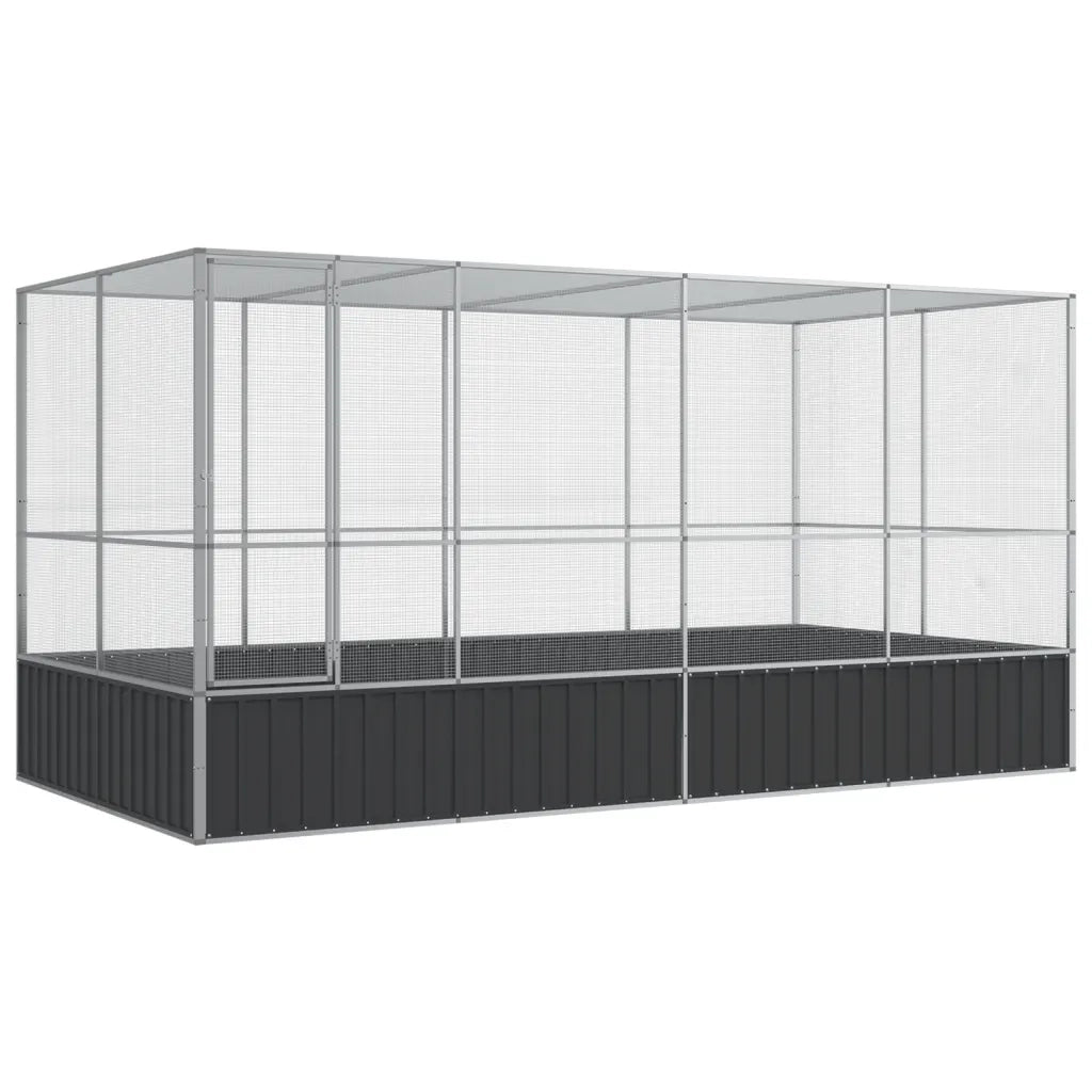 Voliera con Estensione Argento 418x207x212 cm Acciaio 3214272