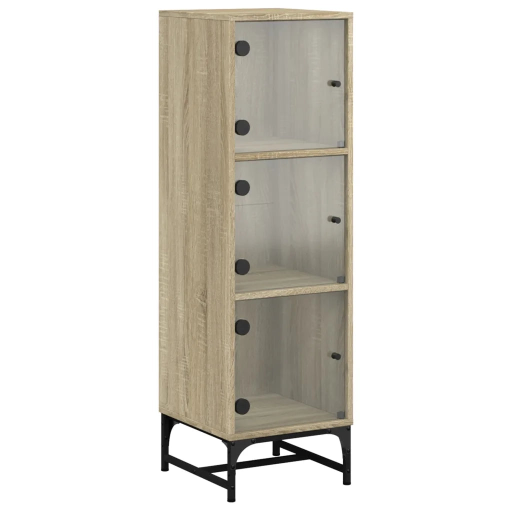 Credenza con Ante in Vetro Rovere Sonoma 35x37x120 cm 836562