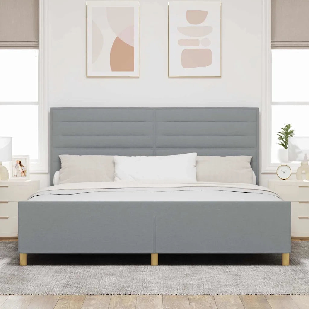 Struttura del letto Grigio chiaro 200 x 200 cm Tessuto