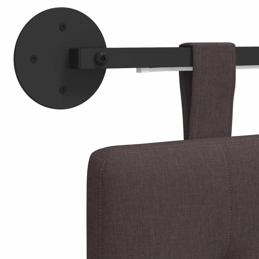 Testiera | Testata sospesa Con luce LED Marrone Scuro Tessuto
