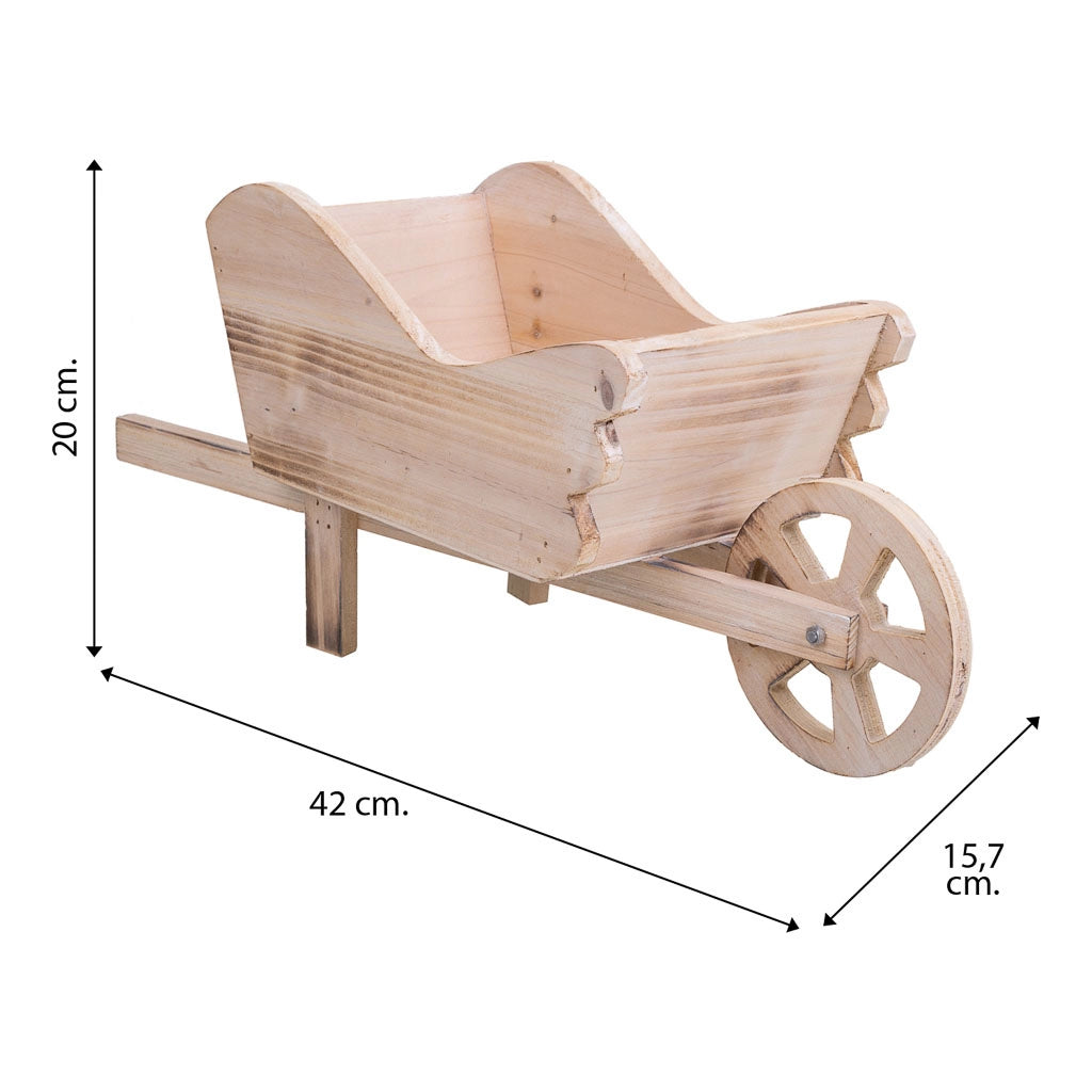 Carrello portafiori in legno marrone 42x15,7x20h