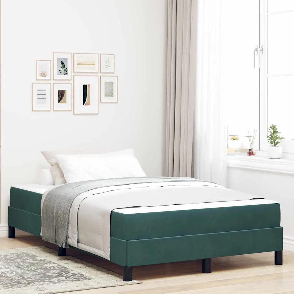 Letto a molle con materasso Verde Scuro 120 x 200 cm Tessuto 3398686