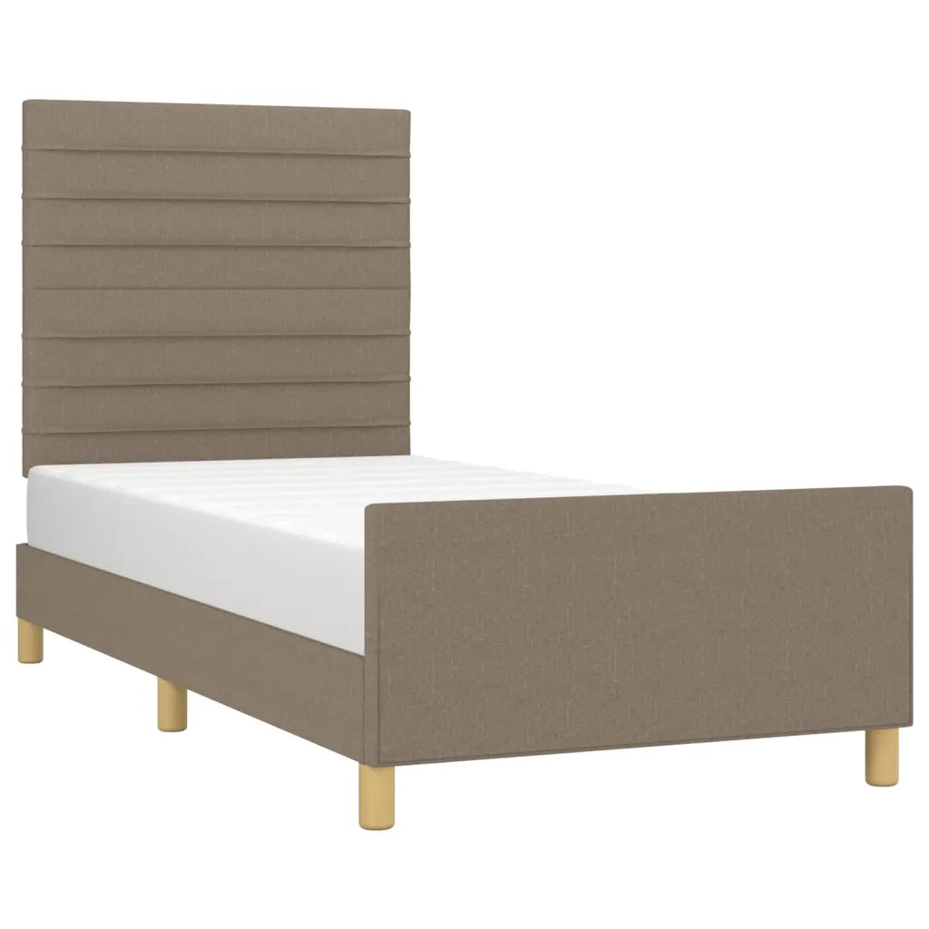 Letto singolo | Letto per adulti | Giroletto senza Materasso Tortora 80x200 cm Tessuto