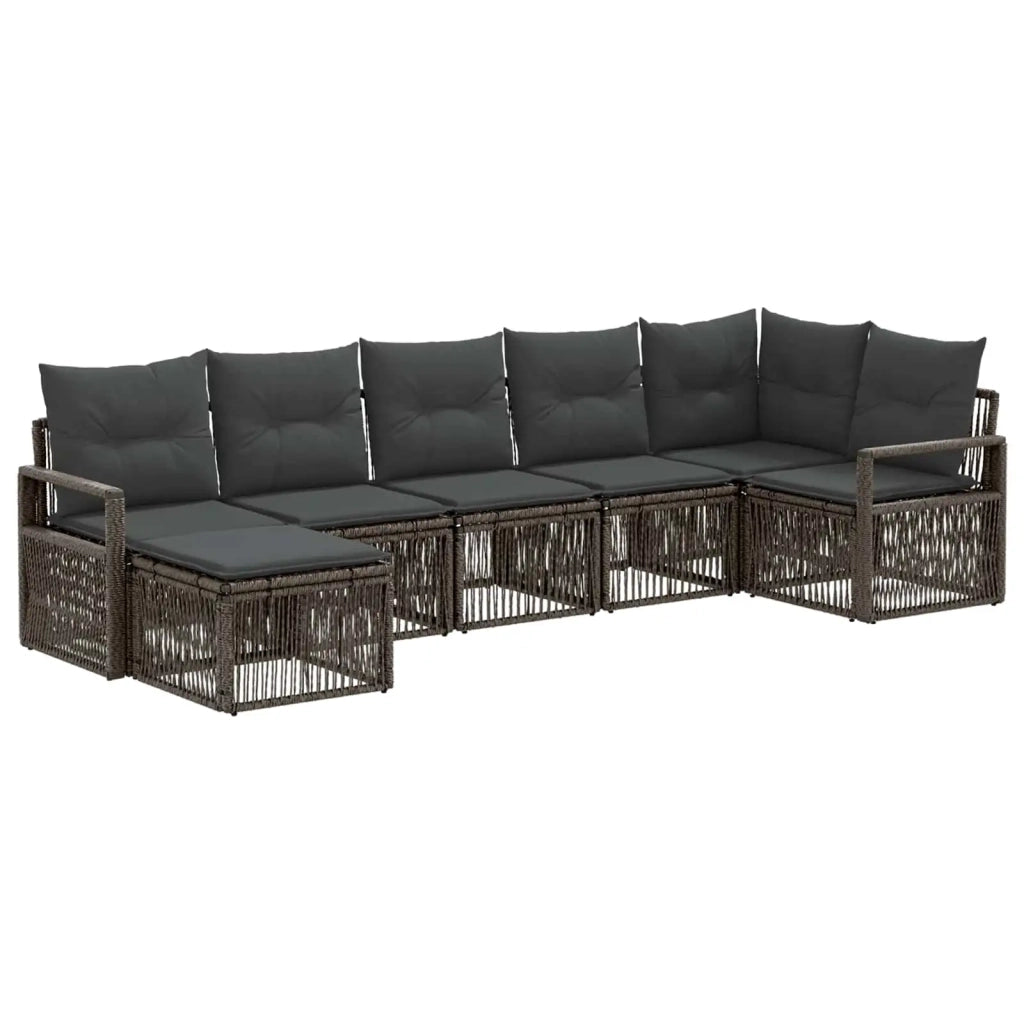 Set Divano da Giardino 7 pz Grigio polyrattan 3435785