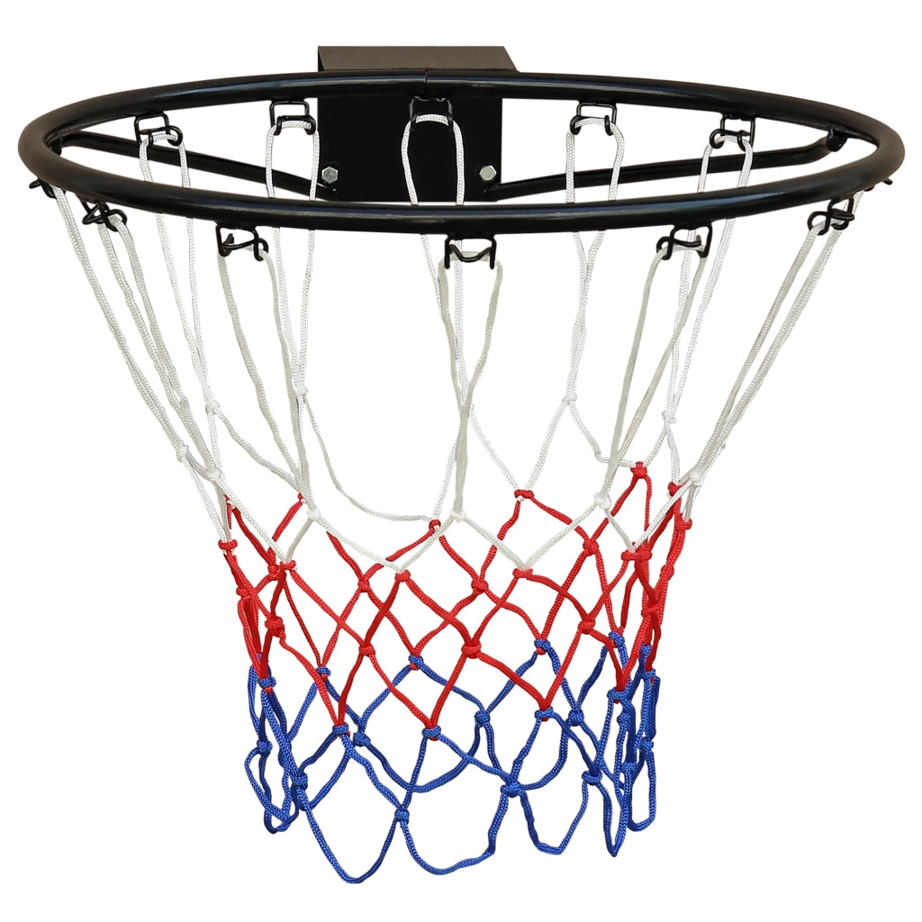 Canestro da basket da parete con cerchio da 45 cm rete in nylon e telaio in acciaio al carbonio nero