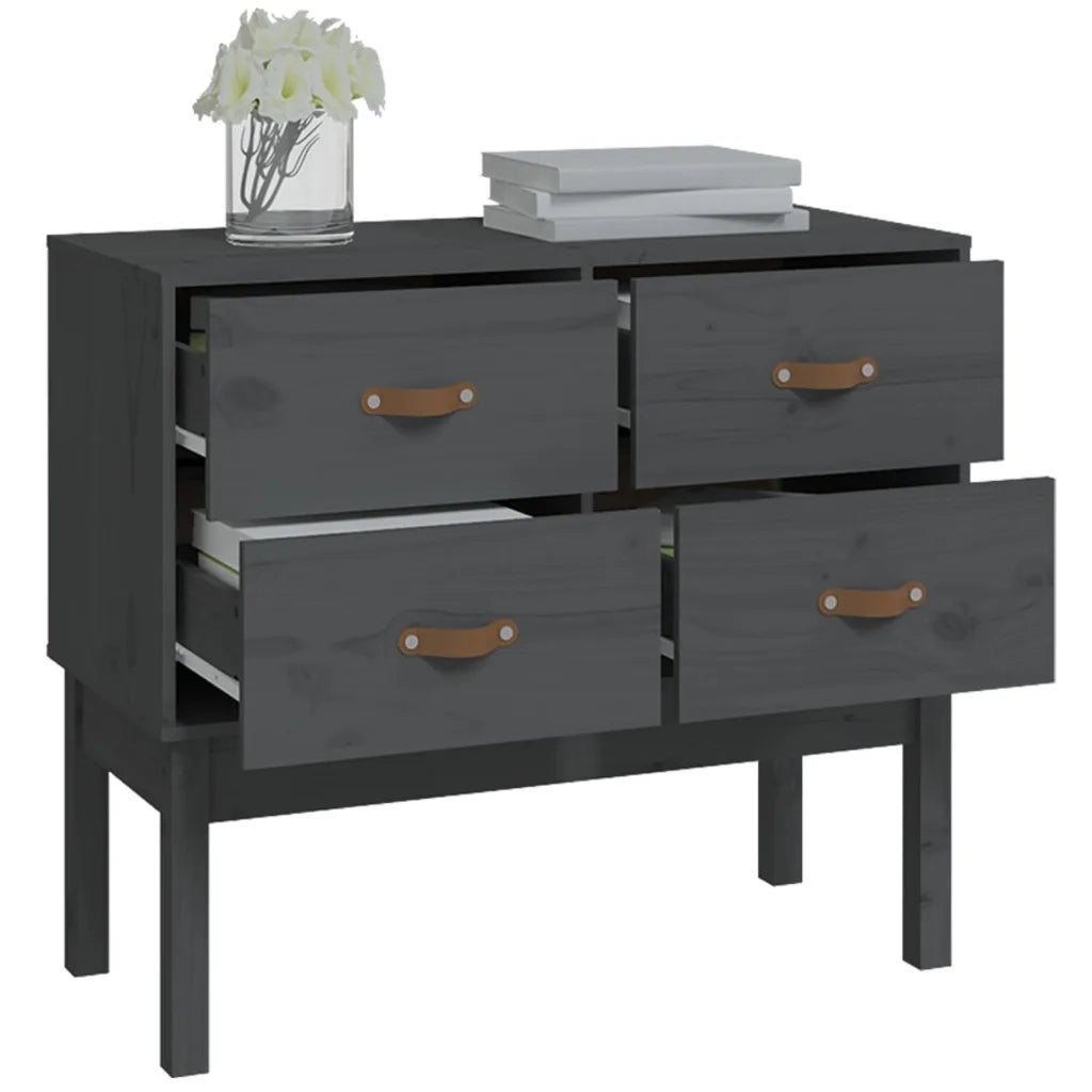 Mobile Consolle | Tavolo d'Ingresso Grigia 90x40x78 cm in Legno Massello di Pino