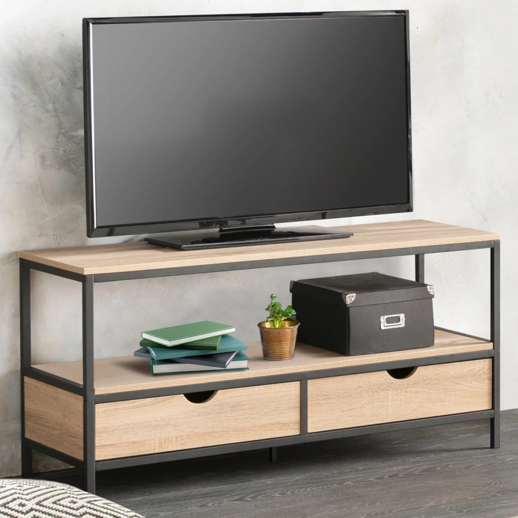 IDMarket - Porta TV 2 cassetti con design industriale DETROIT