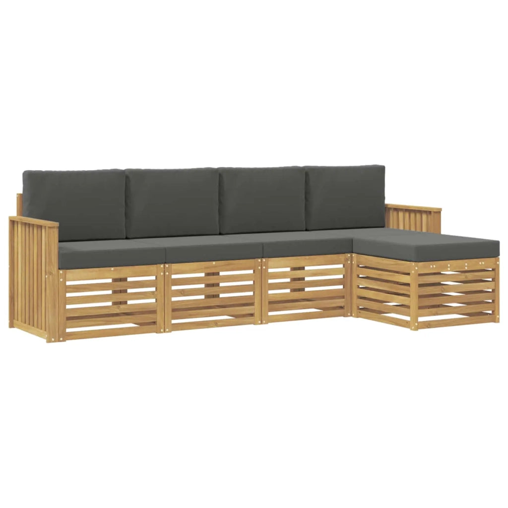 Set di divani da esterno 5 pcs Bianco e Antracite 3391672