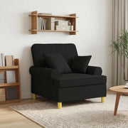 Poltrona XL con Cuscini Nero Tessuto 42043485