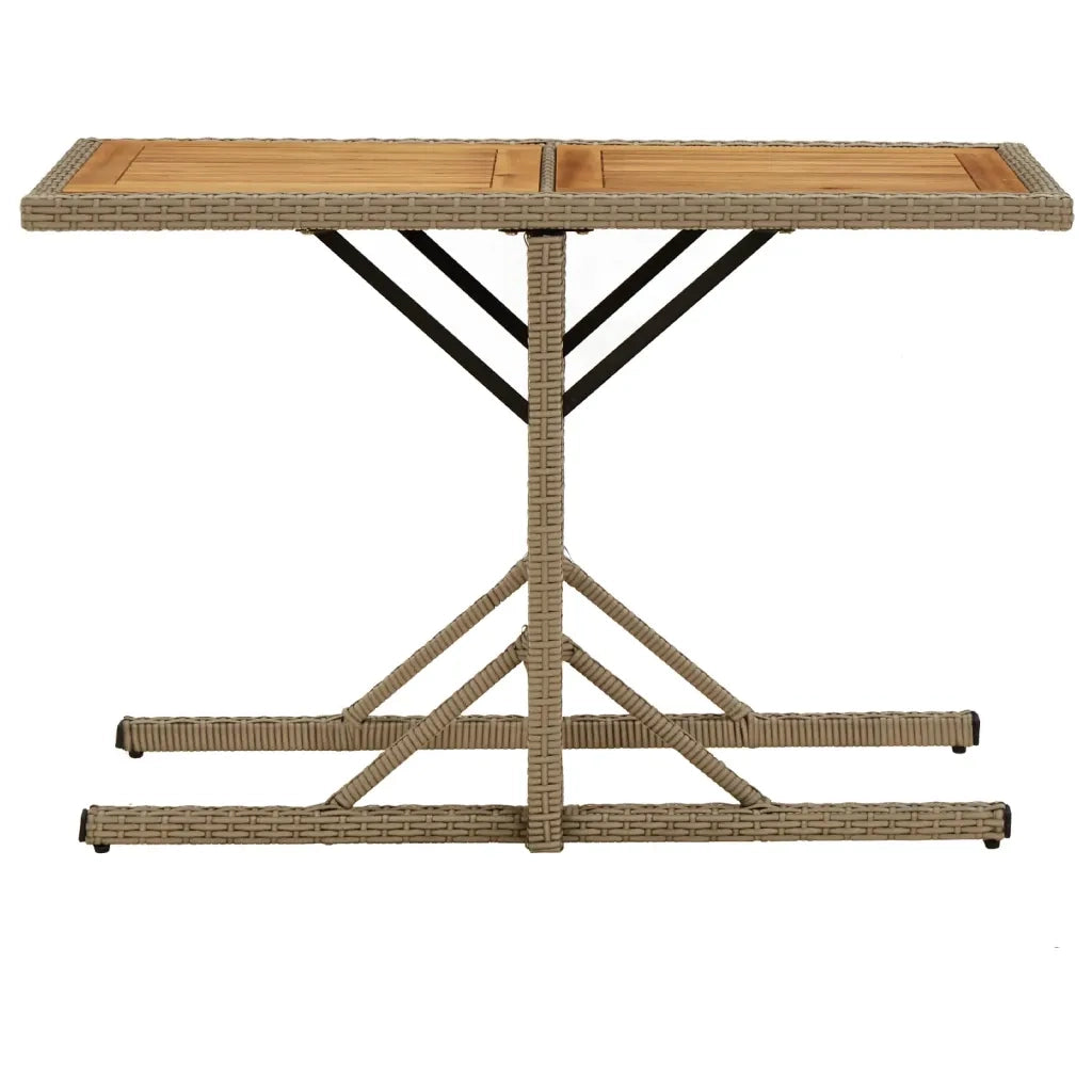 Tavolo da Giardino Beige Legno Massello di Acacia e Polyrattan 316801