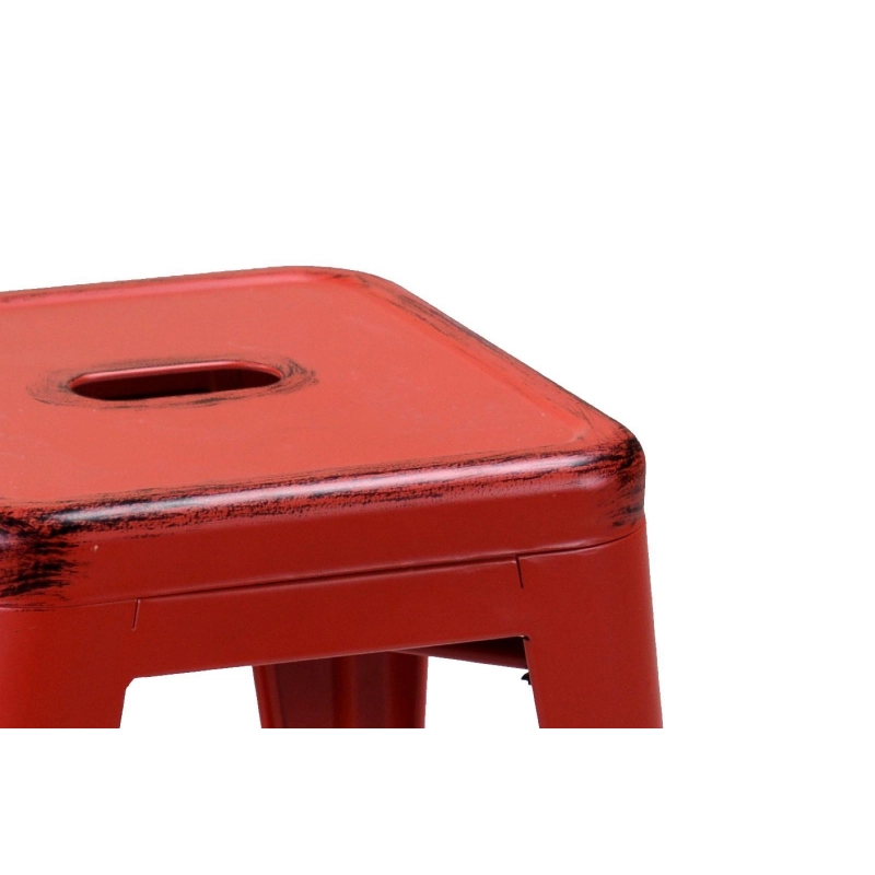 Sgabello ferro bristol rosso cm 39x39h45
