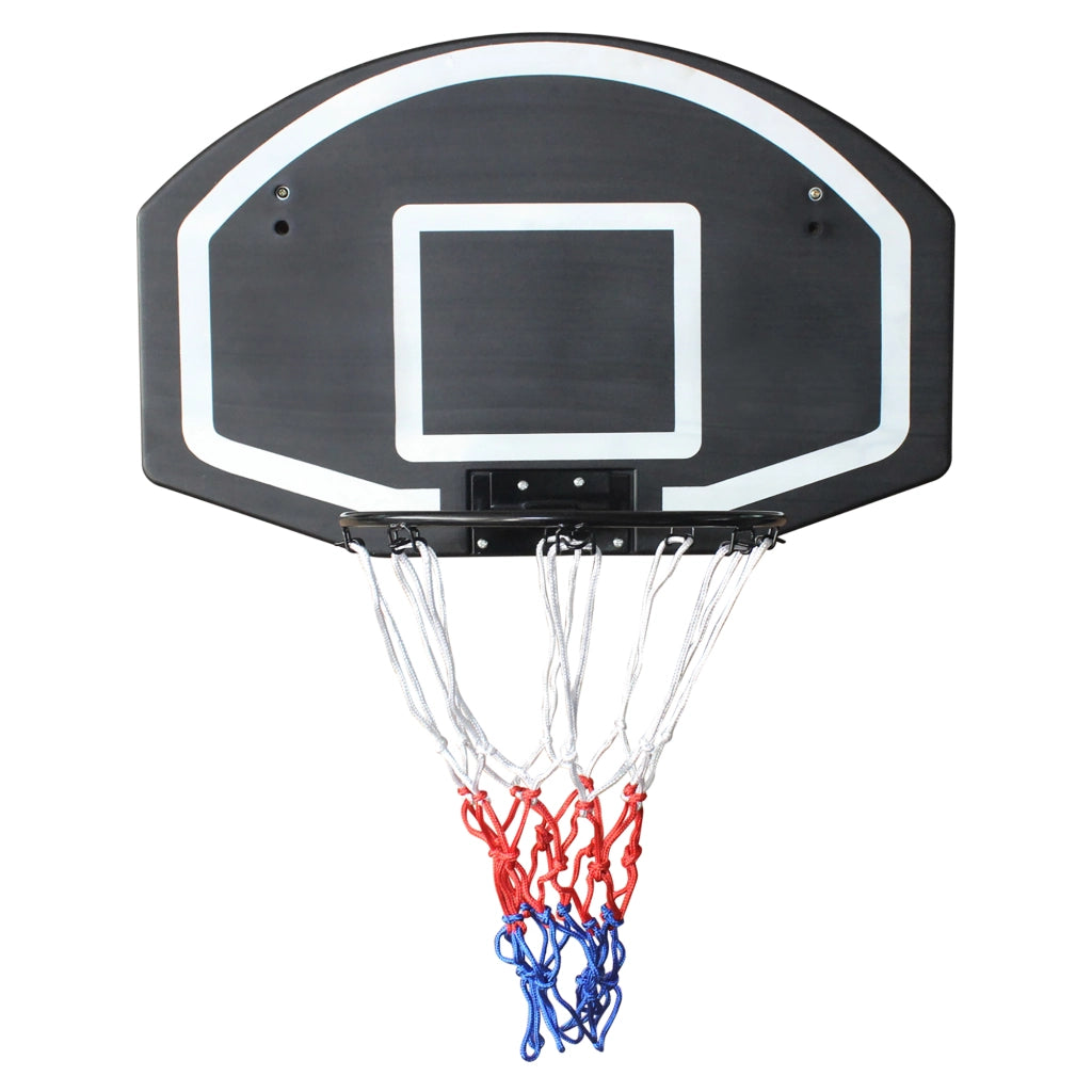 Canestro da basket da parete con tabellone 72,39 × 45,72 cm e anello Ø 43,18 cm nero per interno ed esterno