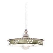 Lampadario Classico Alessandria Ceramica E Ottone Satinato 1 Luce E27