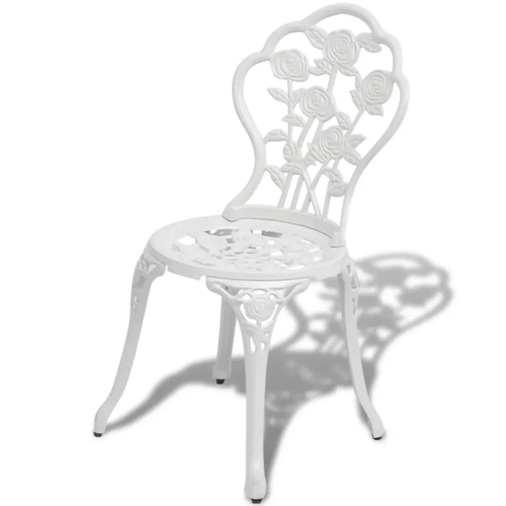 Sedie da Bistrot 2 pz in Alluminio Pressofuso Bianche 43176