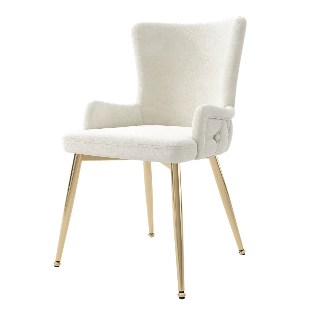 Sedie da Pranzo Set 4 Pezzi in Velluto con Gambe in Metallo Dorato ¨C Xylo ¨C Beige