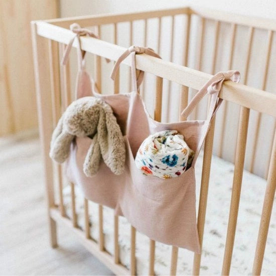Organizzatore per bambini, cesta per letto, cesta per organizzare giocattoli, cesta per scuola materna, robusto, giocattoli notturni, cesta per organizzare (rosa)
