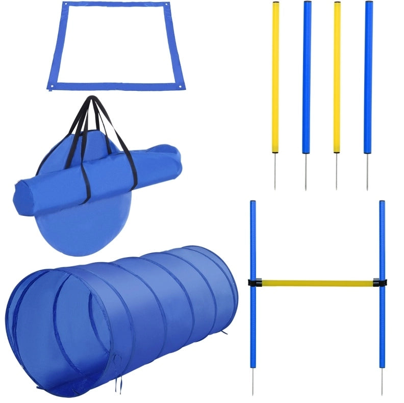 Set agility per cani con tunnel e ostacoli