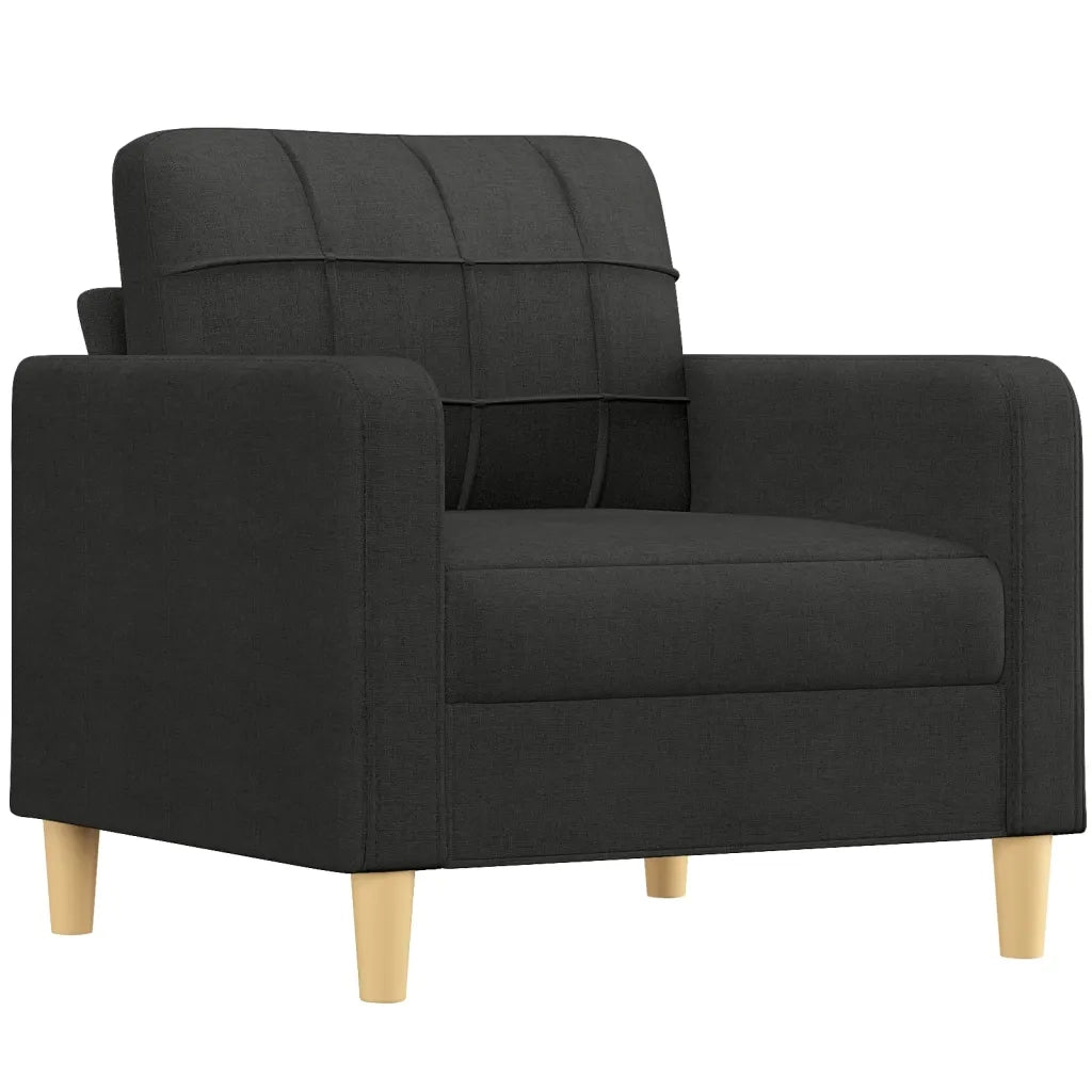 Set Divani 4 pz con Cuscini Nero in Tessuto