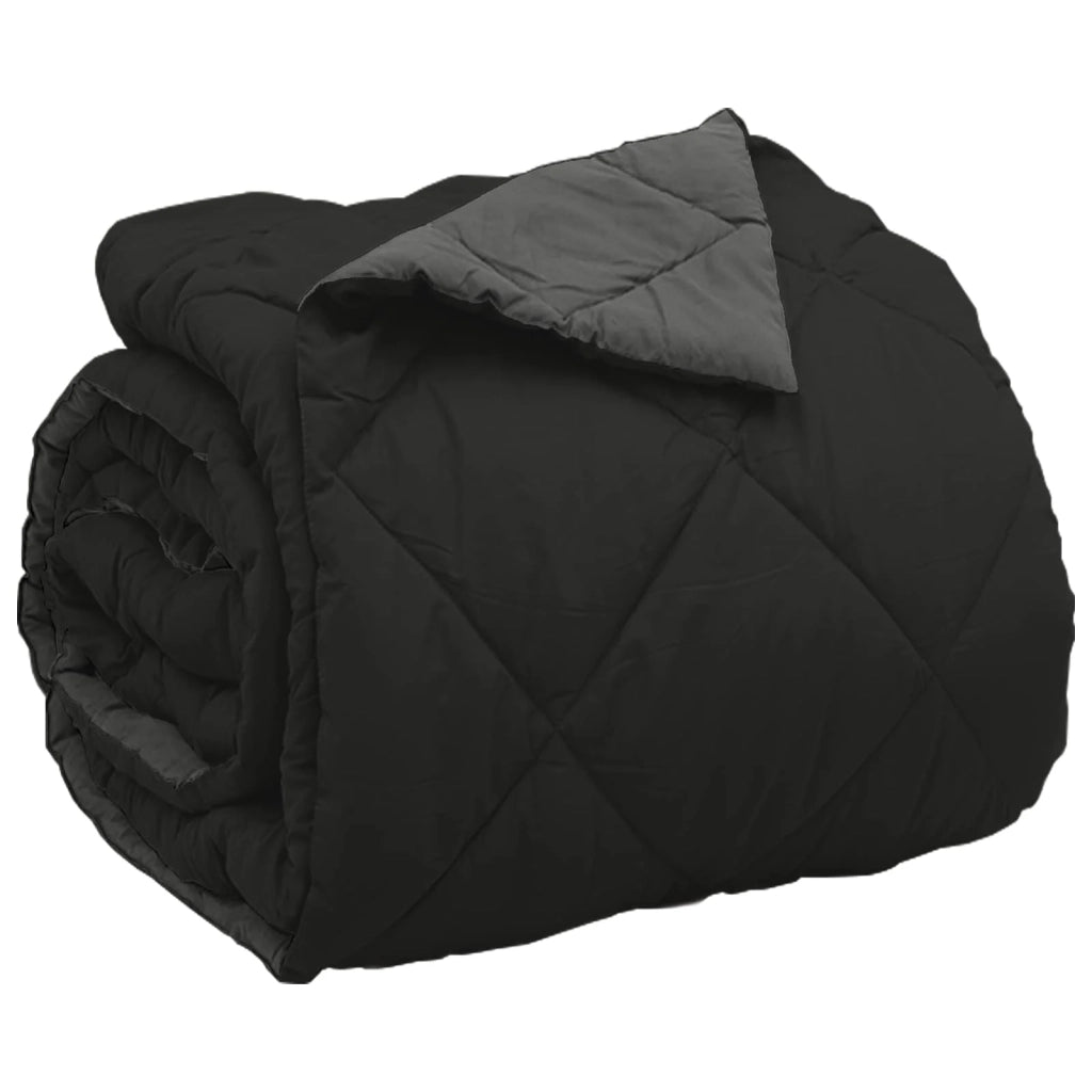 Piumone | Duvet Completo Annuale Nero e antracite 220 x 240 cm