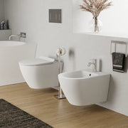 Sanitari sospesi in ceramica bianco opaco vaso tornado silent flush sedile soft-close e bidet | Sydney