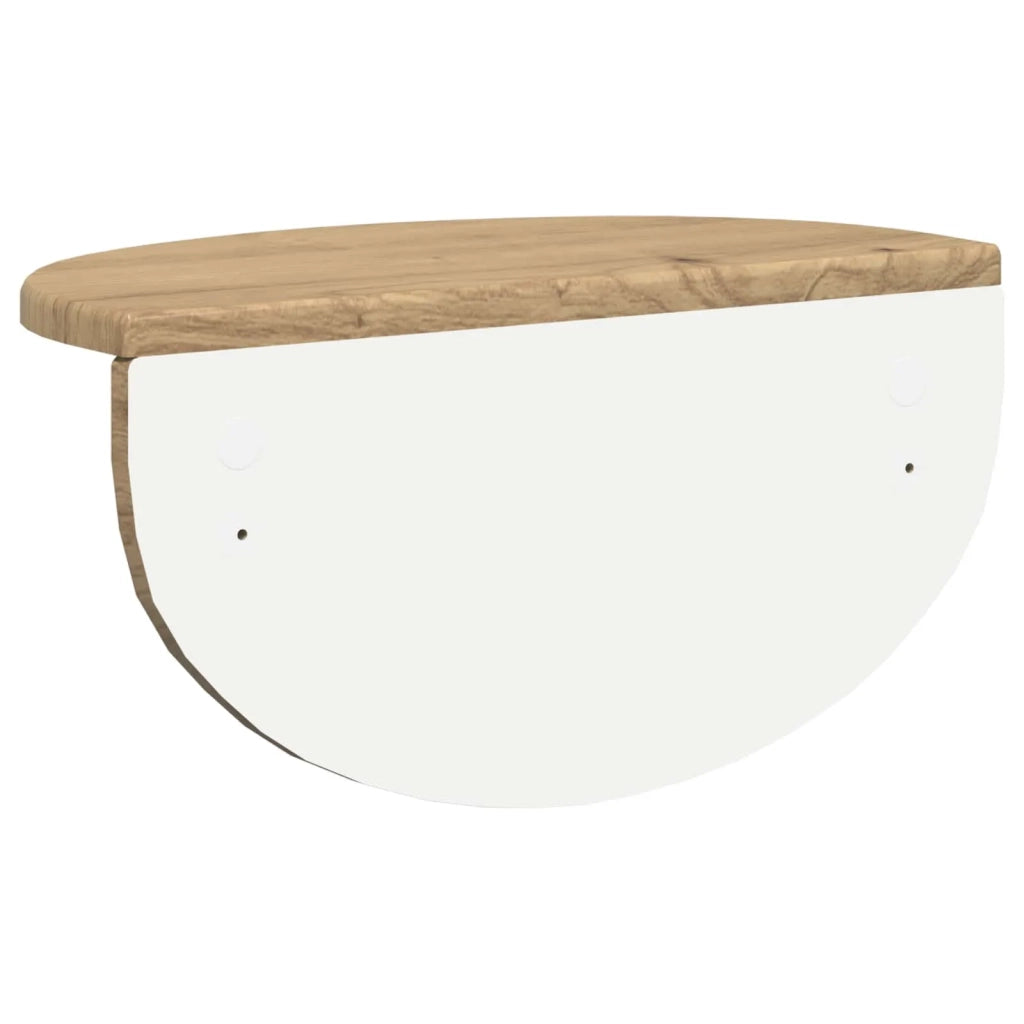 2 pz Scaffale da parete | Ripiano a parete | Mensola a parete Rovere artigianale 38 x 19 x 19 cm