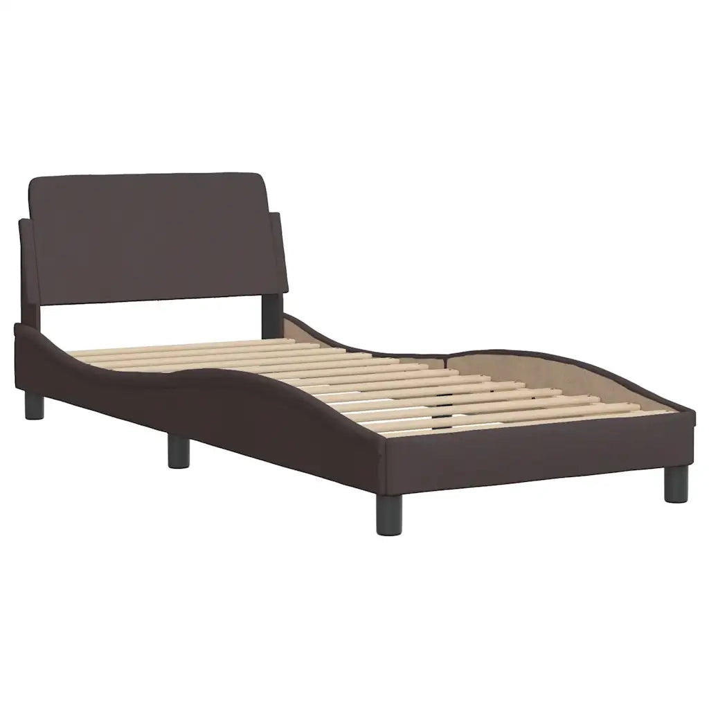 Giroletto senza Materasso-Struttura Letto Hvar Marrone Scuro 80x200 cm Tessuto