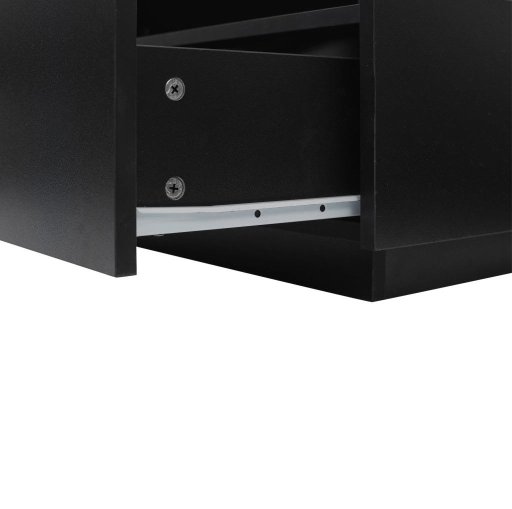 Tavolino da caffè con LED e 2 cassetti; 70 x 70 x 41 cm; nero