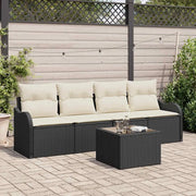 Set Divano da Giardino Nero polyrattan 3345567