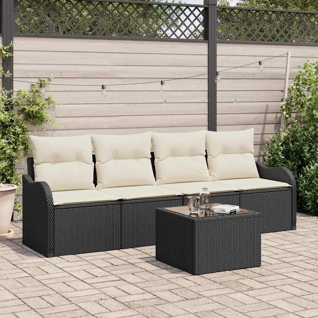 Set Divano da Giardino Nero polyrattan 3345567