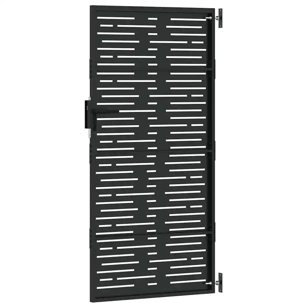 Cancello da giardino con blocco Nero 85 x 175 cm 42015877