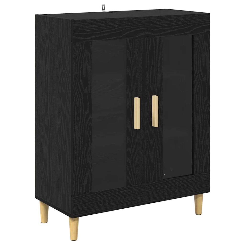 Credenza | Madia | Buffet da pranzo | Armadio da pranzo Rovere Nero 69,5 x 34 x 90 cm Legno multistrato