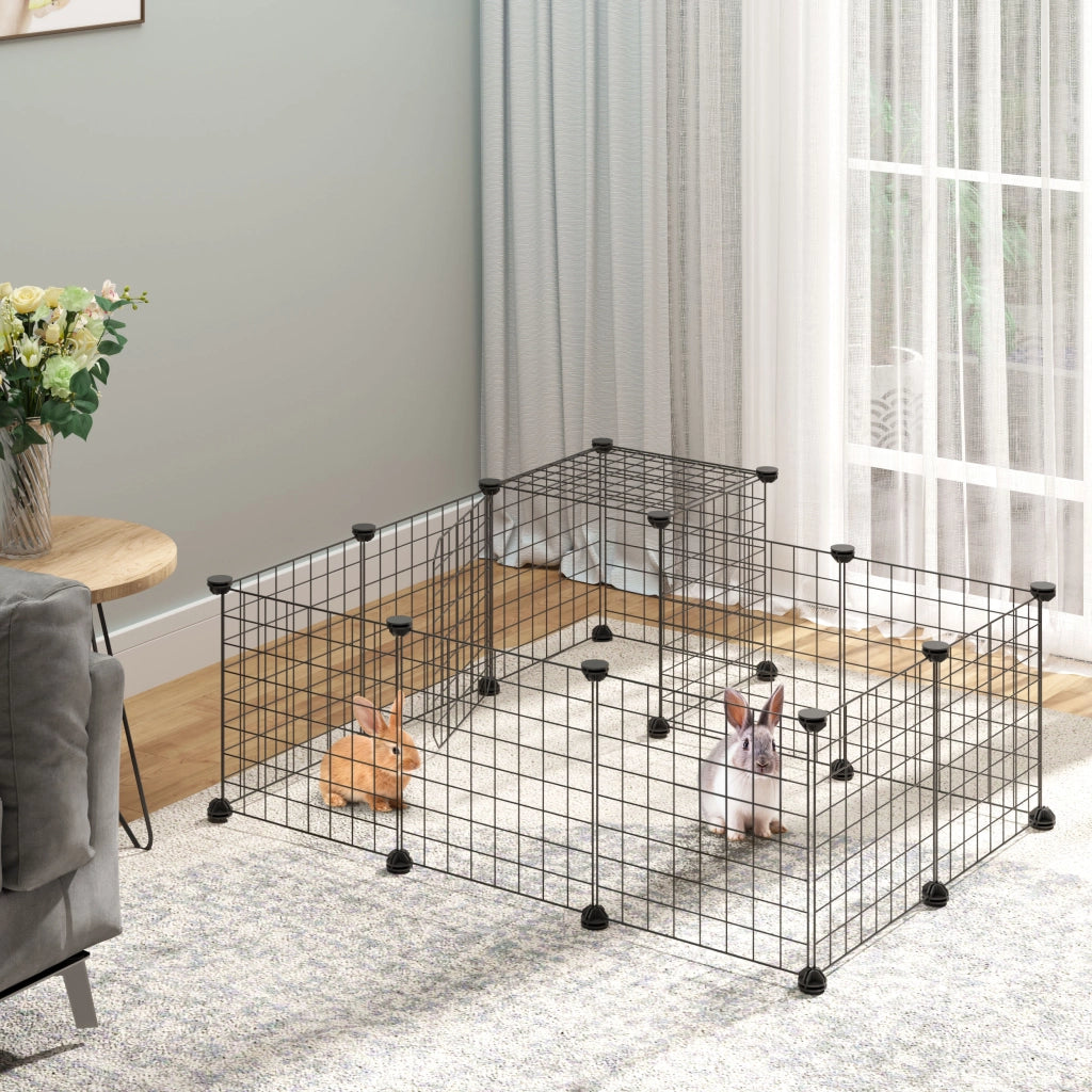 Recinto per Animali Domestici Modulabile ¨C Minimal ¨C 105x105x70 cm Nero