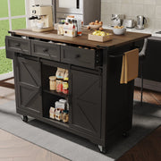ISOLA DA CUCINA 140x73x94 cm In MDF Nero con 3 cassetti e ante scorrevoli